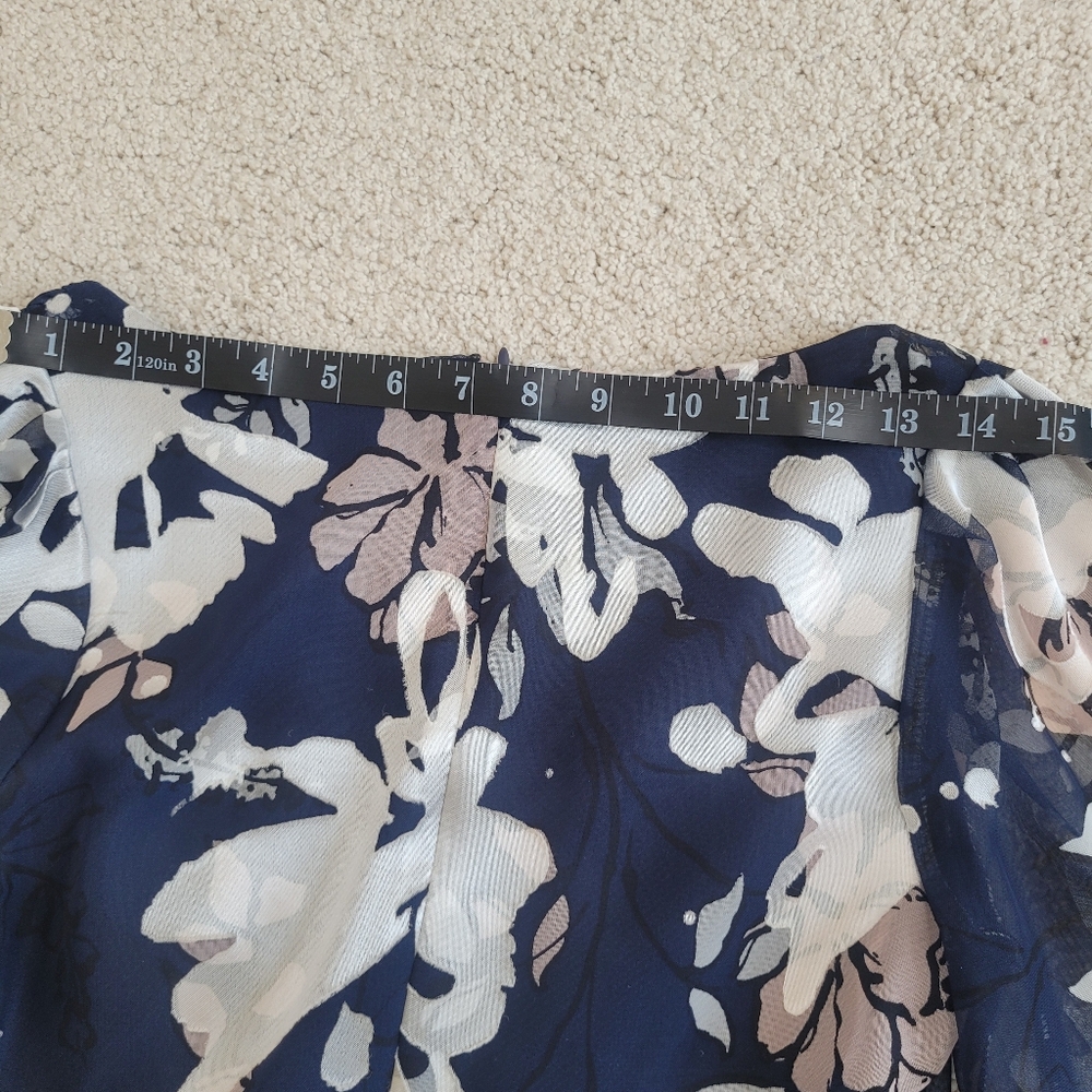 Like New DKNY Floral Sheer Layered Midi Dress Size 4 - Picture 9 of 11